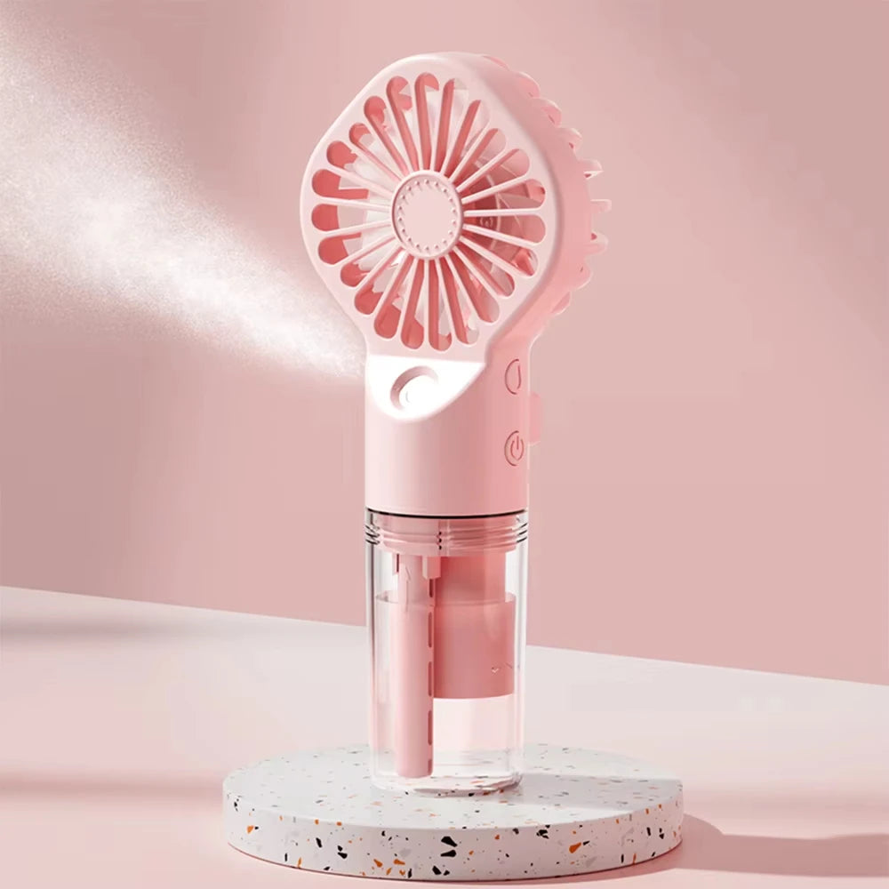 Mini Pocket USB Rechargeable Portable Misting Fan with 4 Adjustable Speeds Battery Operated Personal Mister Fan Spray Water Mist