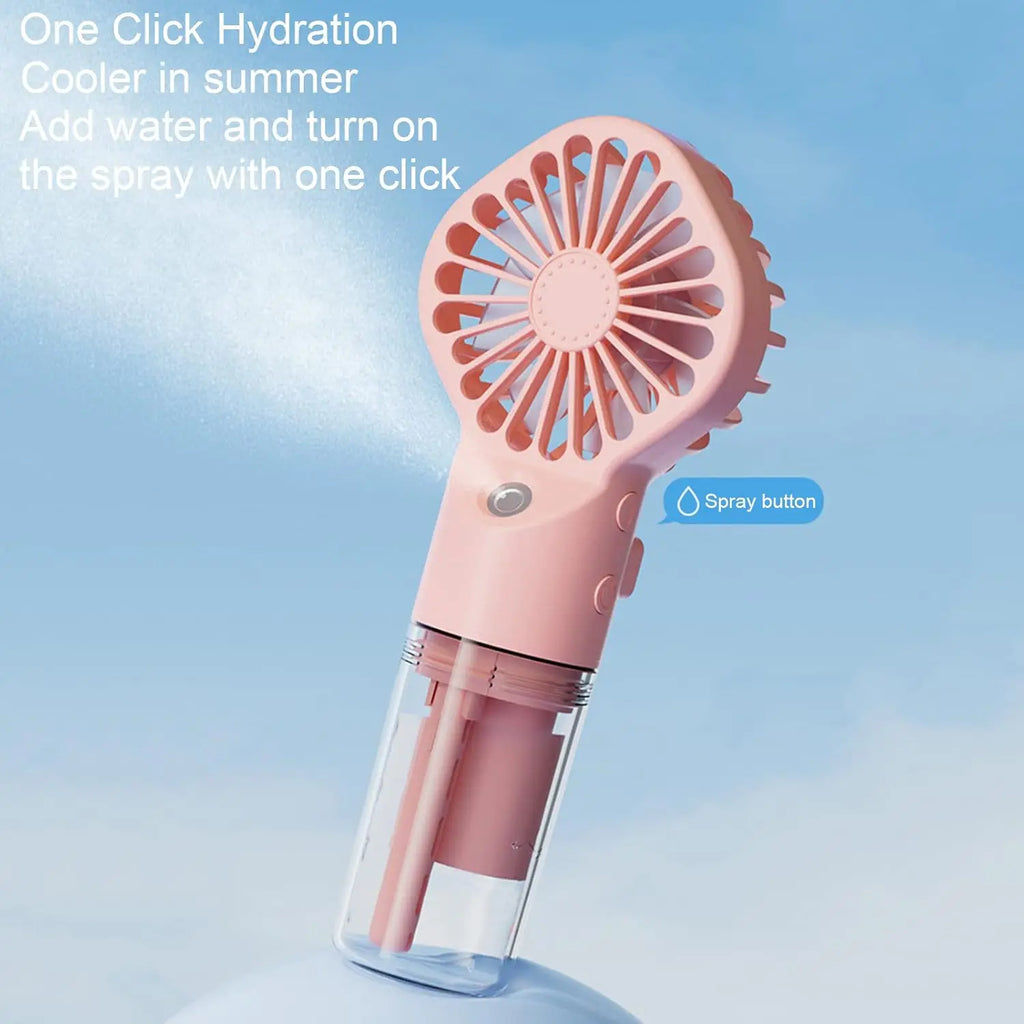 Mini Pocket USB Rechargeable Portable Misting Fan with 4 Adjustable Speeds Battery Operated Personal Mister Fan Spray Water Mist