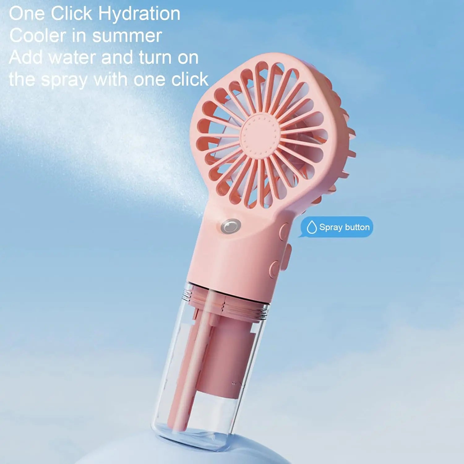 Mini Pocket USB Rechargeable Portable Misting Fan with 4 Adjustable Speeds Battery Operated Personal Mister Fan Spray Water Mist