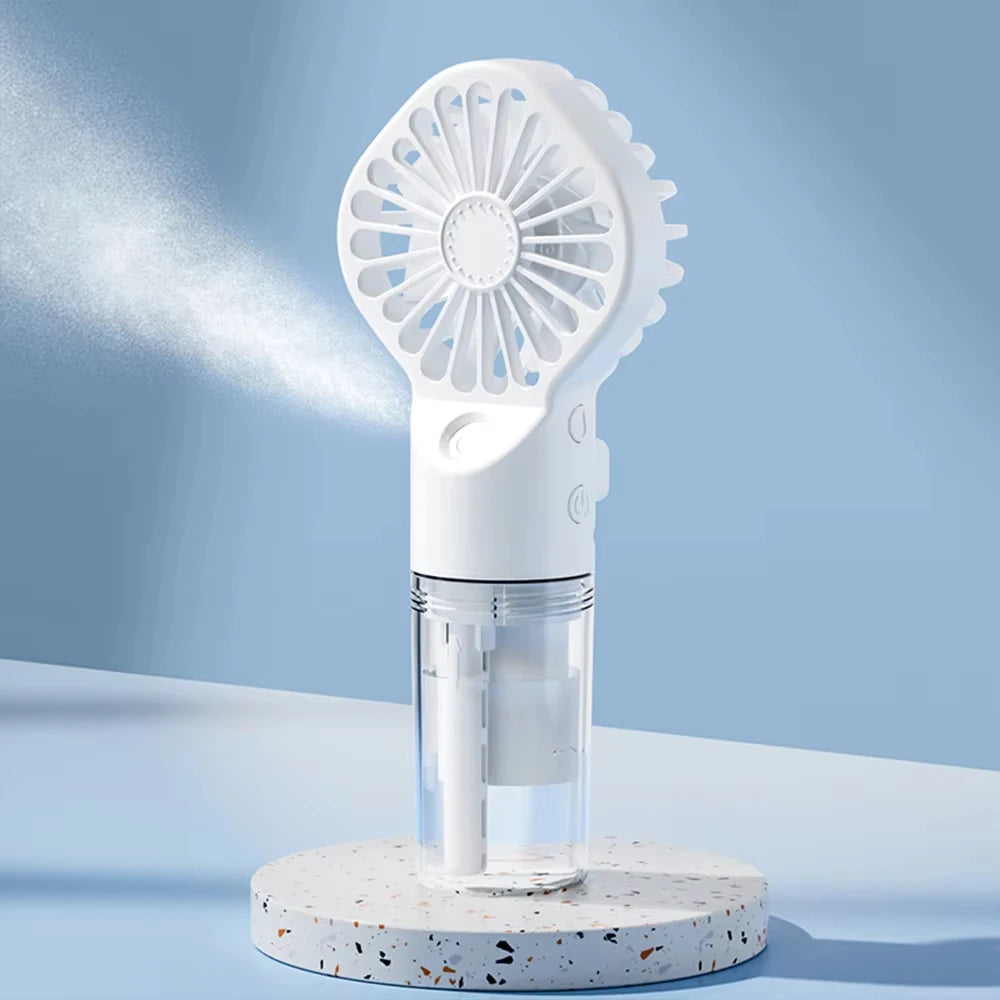 Mini Pocket USB Rechargeable Portable Misting Fan with 4 Adjustable Speeds Battery Operated Personal Mister Fan Spray Water Mist