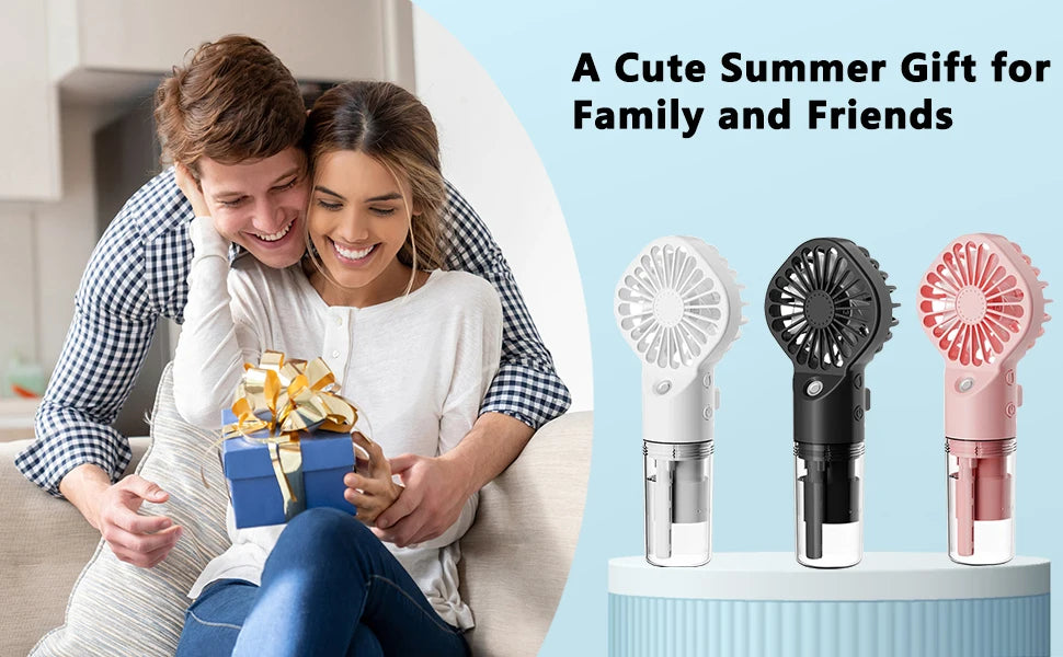 Mini Pocket USB Rechargeable Portable Misting Fan with 4 Adjustable Speeds Battery Operated Personal Mister Fan Spray Water Mist