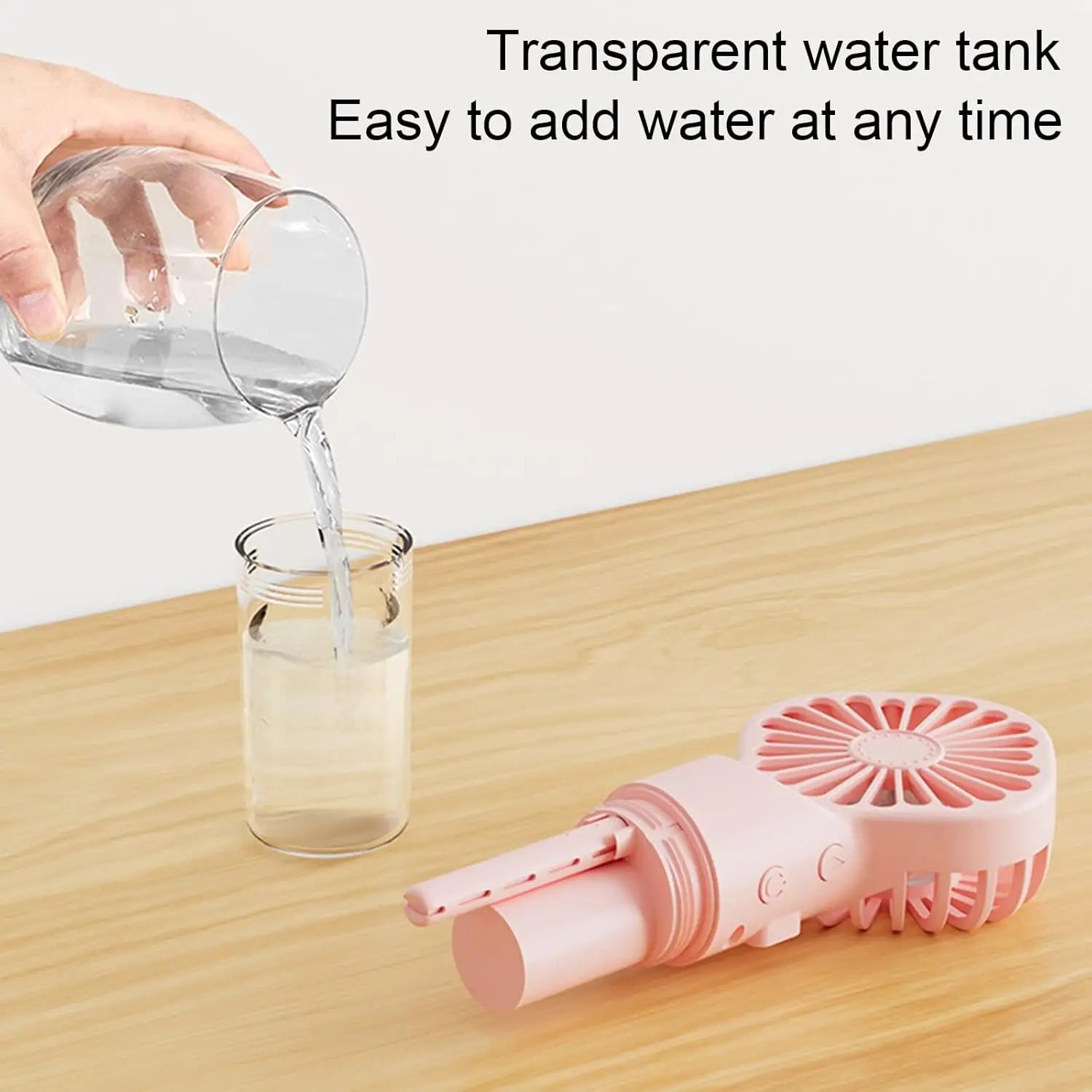 Mini Pocket USB Rechargeable Portable Misting Fan with 4 Adjustable Speeds Battery Operated Personal Mister Fan Spray Water Mist